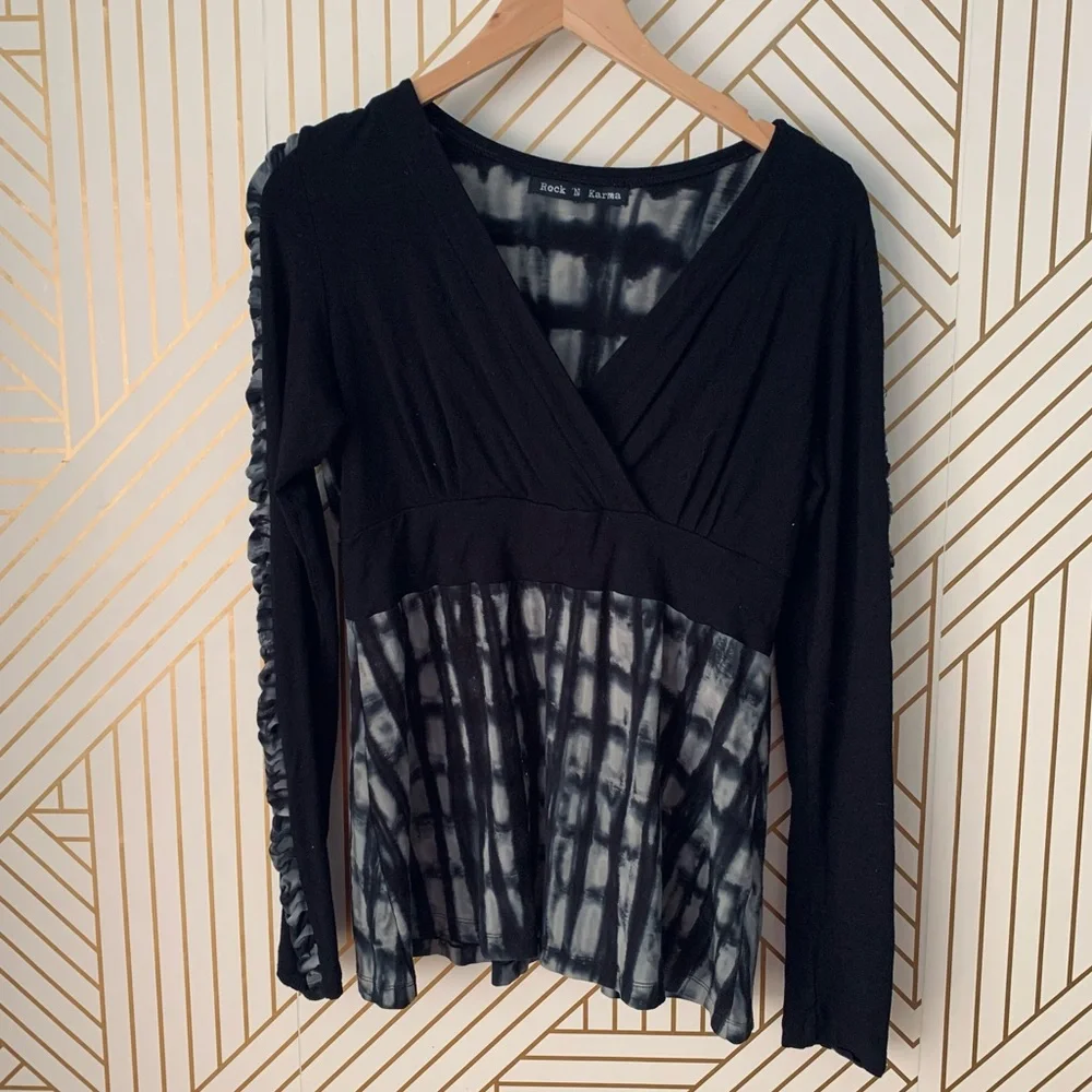 Rock n Karma 2 piece set abstract geometric patchwork skirt set asymmetrical M - Picture 6 of 14